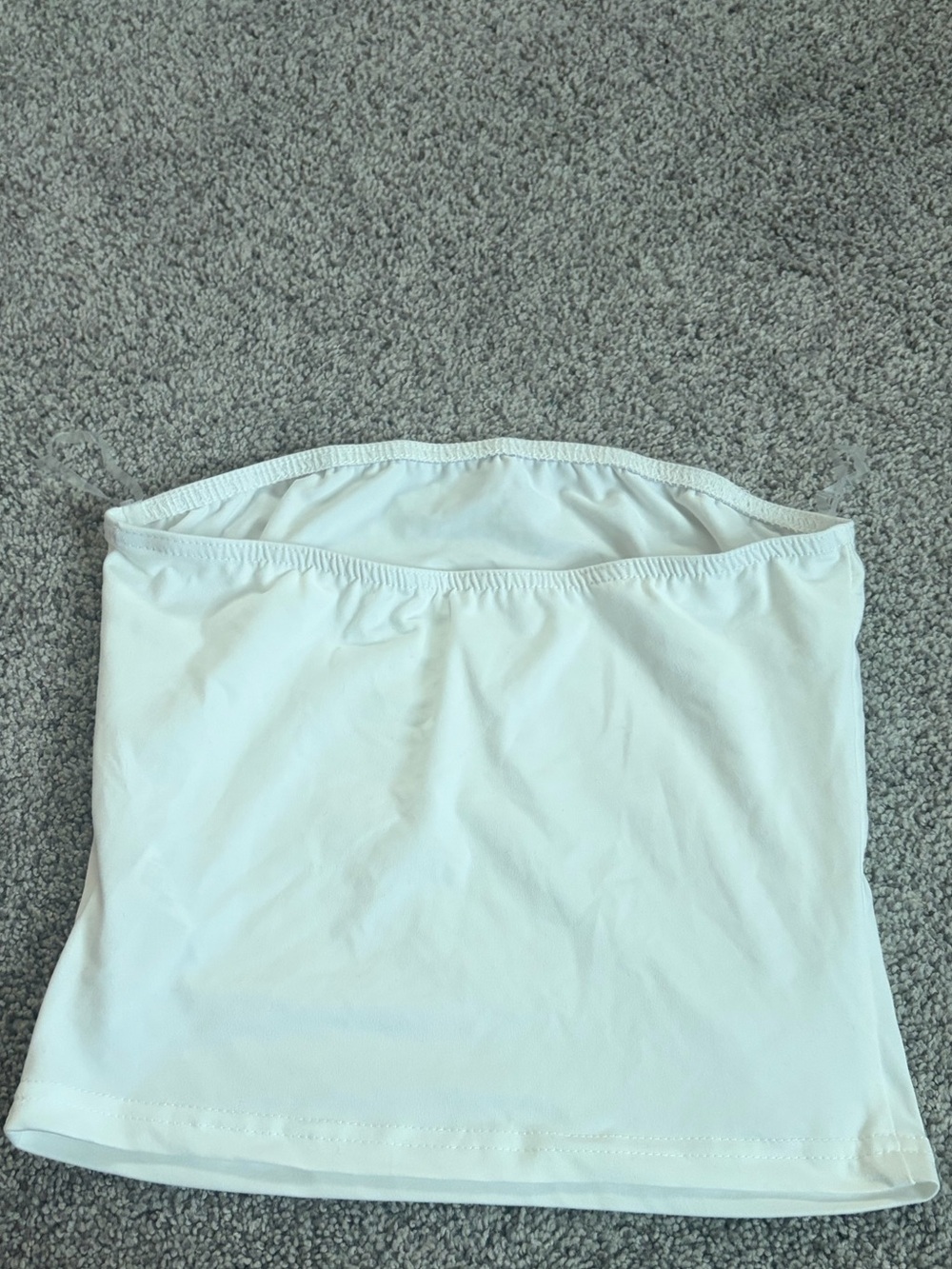 SHEIN White Strapless Tube Top with Pink Shell Accents - Picture 2 of 3